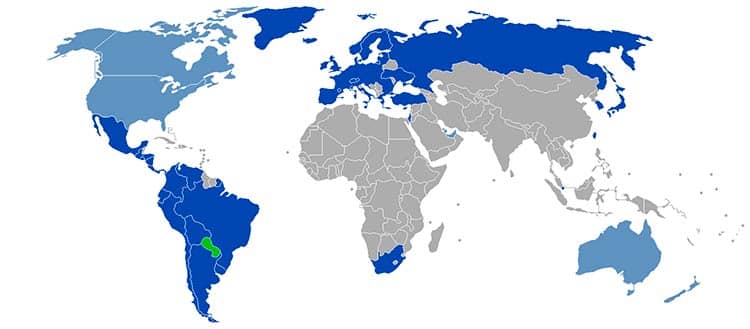 Karte VISA-Länder Paraguay Reiseführer